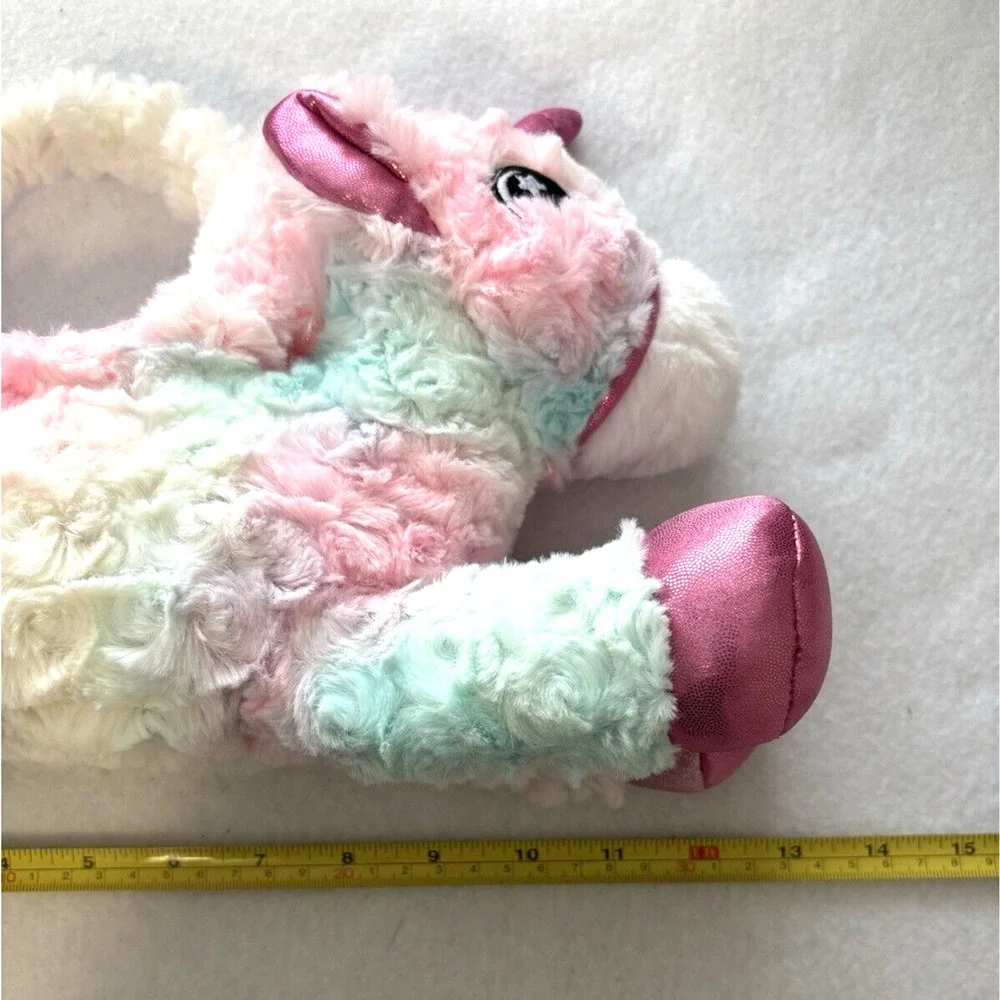 Plush Unicorn Purse with Double Handles Pastel Pink‎ Green Blue Kidcore